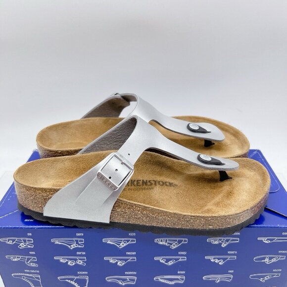Birkenstock Gizeh Birko-Flor Thong Sandal Silver EU 42 Mens US 9- 9.5/ Wms US 11 - Picture 6 of 13